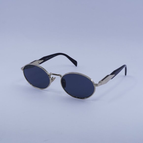 Prada PR65ZS ZVN09T Sunglasses Pale Gold Oval Frame - Picture 3 of 13